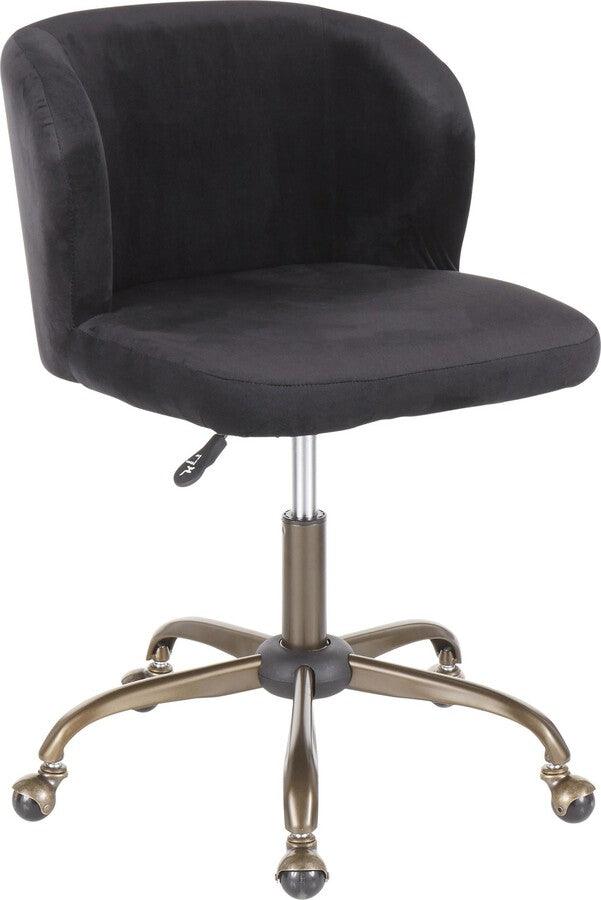 Lumisource Task Chairs - Fran Contemporary Task Chair in Black Velvet