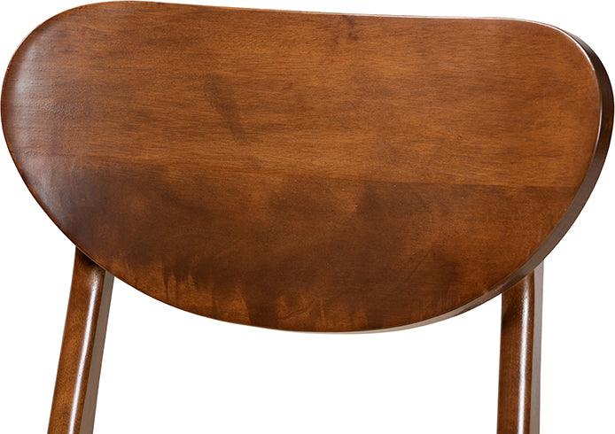Wholesale Interiors Dining Chairs - Katya Mid-Century Modern Sand Fabric and Brown Finished Wood 2-Piece Dining Chair Set