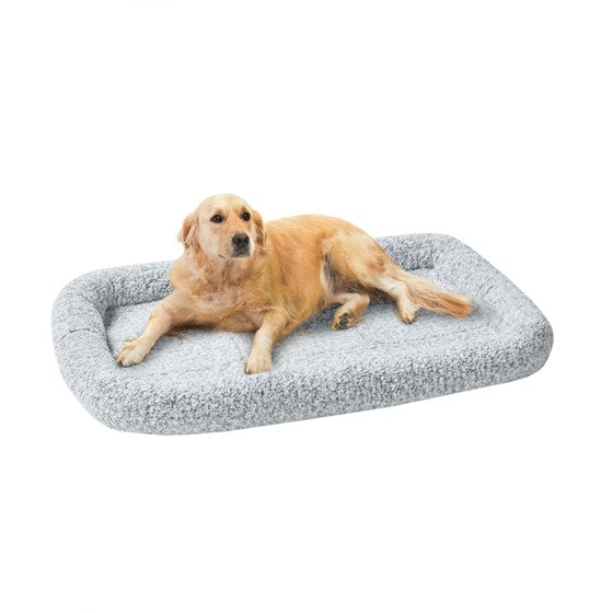 Olliix.com Dog Beds - Back Printed Microberber Bumper Crate Mat Grey