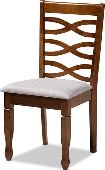 Wholesale Interiors Dining Sets - Ariane Grey Fabric Upholstered and Walnut Brown Finished Wood 5-Piece Dining Set