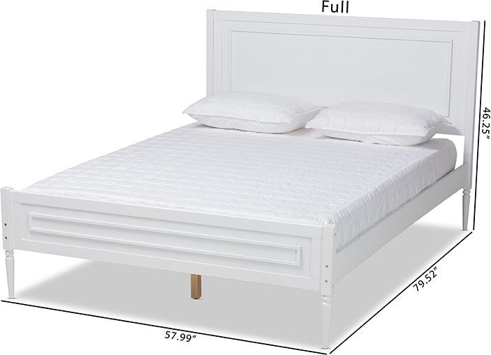 Wholesale Interiors Beds - Daniella Modern and Contemporary White Finished Wood Full Size Platform Bed