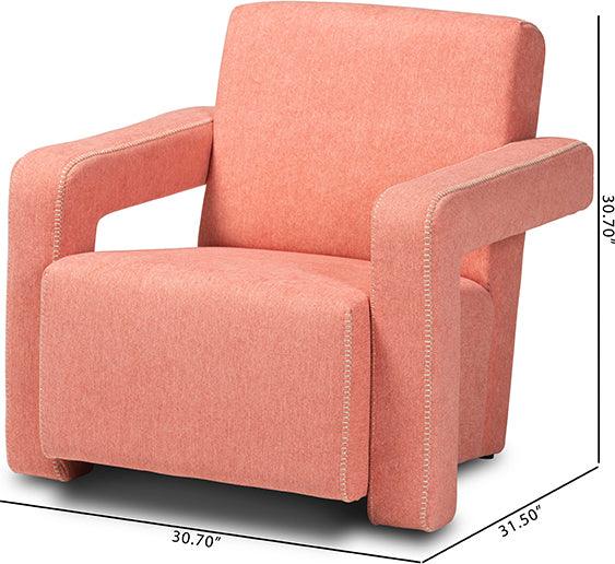 Wholesale Interiors Accent Chairs - Madian Modern and Contemporary Light Red Fabric Upholstered Armchair