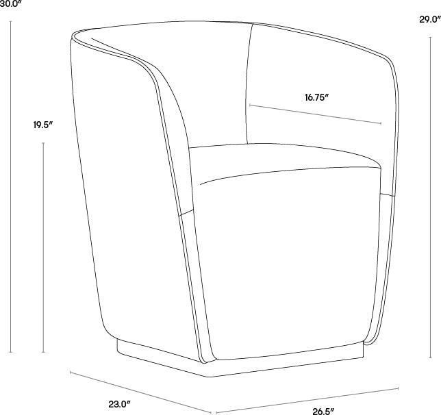 SUNPAN Dining Chairs - Vain Wheeled Dining Armchair - Zenith Graphite Grey