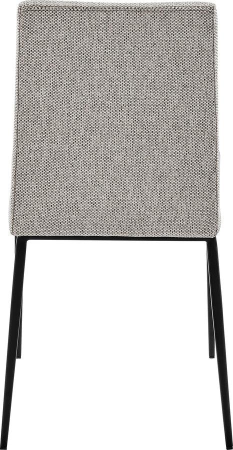 Euro Style Dining Chairs - Rasmus Side Chair with Dark Gray Leatherette and Light Gray Fabric with Matte Black Legs - Set of 2