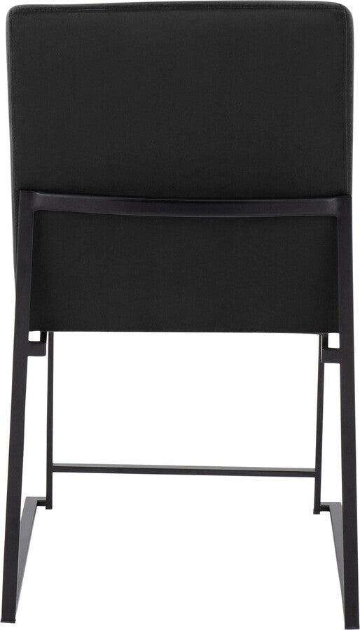 Lumisource Dining Chairs - High Back Fuji Contemporary Dining Chair In Black Steel & Black Velvet (Set of 2)