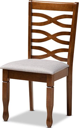 Wholesale Interiors Dining Sets - Aspen Grey Fabric Upholstered and Walnut Brown Finished Wood 5-Piece Dining Set