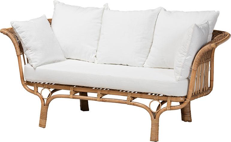 Wholesale Interiors Sofas & Couches - Edana Modern Bohemian Natural Rattan Sofa With Cushion