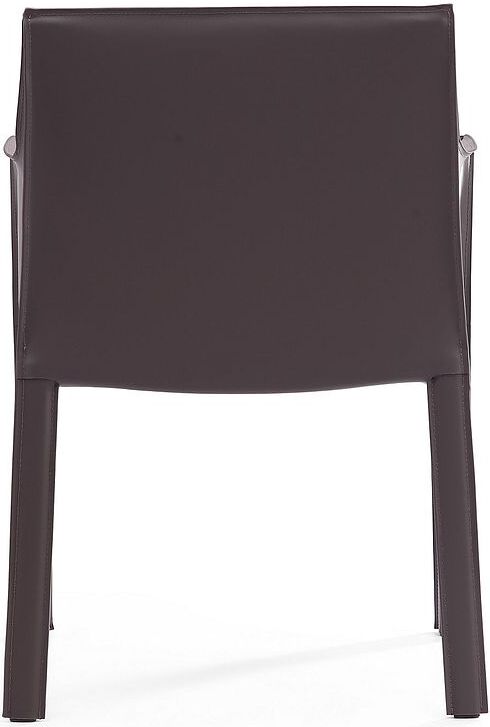 Manhattan Comfort Dining Chairs - Vogue Grey Faux Leather Arm Chair (Set of 2)