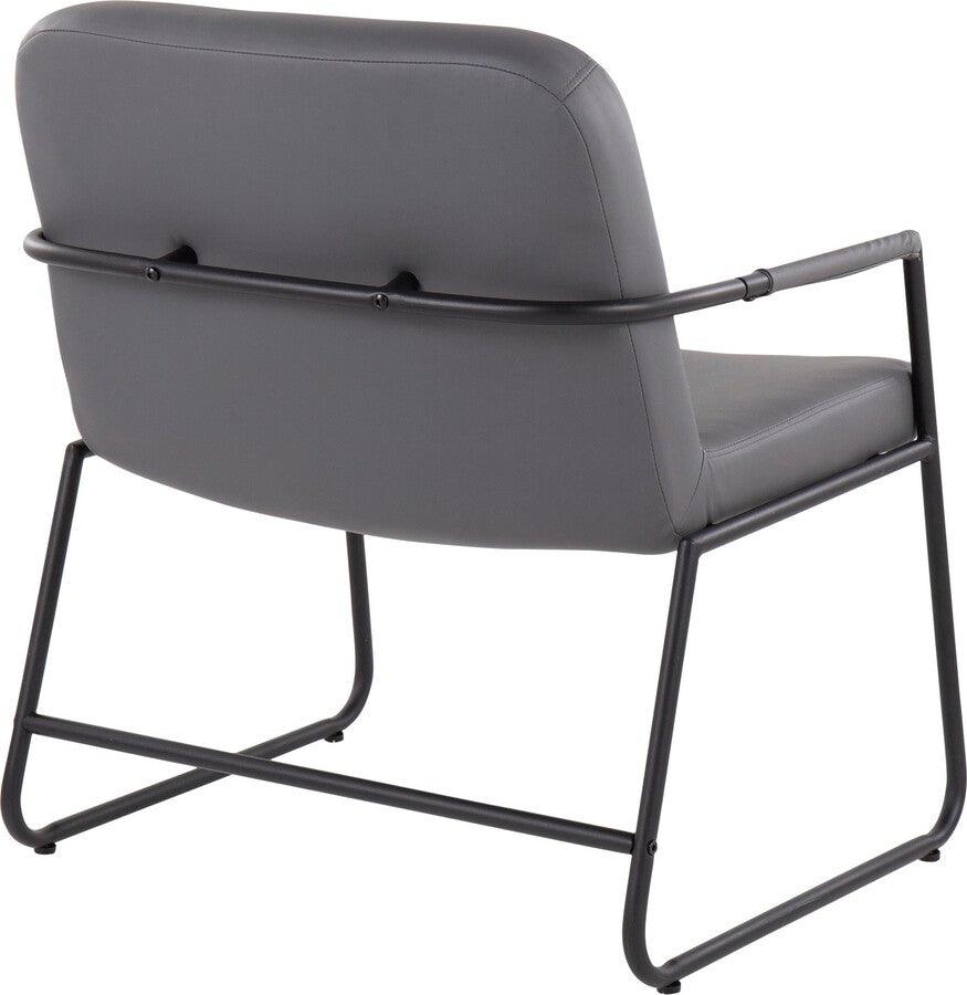 Lumisource Accent Chairs - Duke Contemporary Accent Chair In Black Steel & Grey Faux Leather