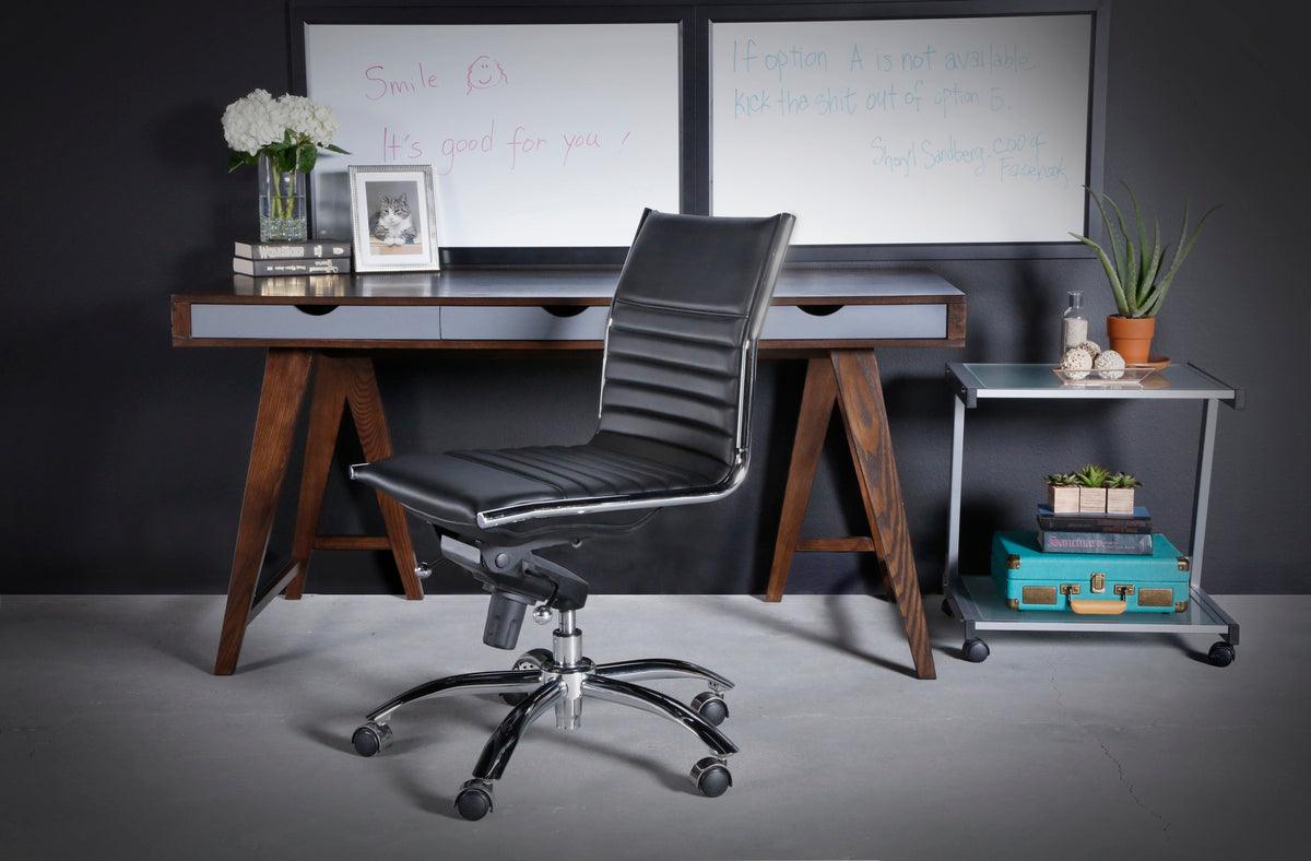 Euro Style Task Chairs - Dirk Low Back Task Chair w/o Armrests Black