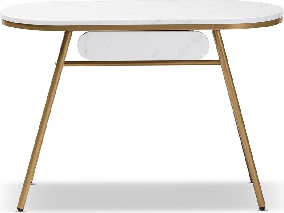 Wholesale Interiors Consoles - Mabel Console Table White & Gold