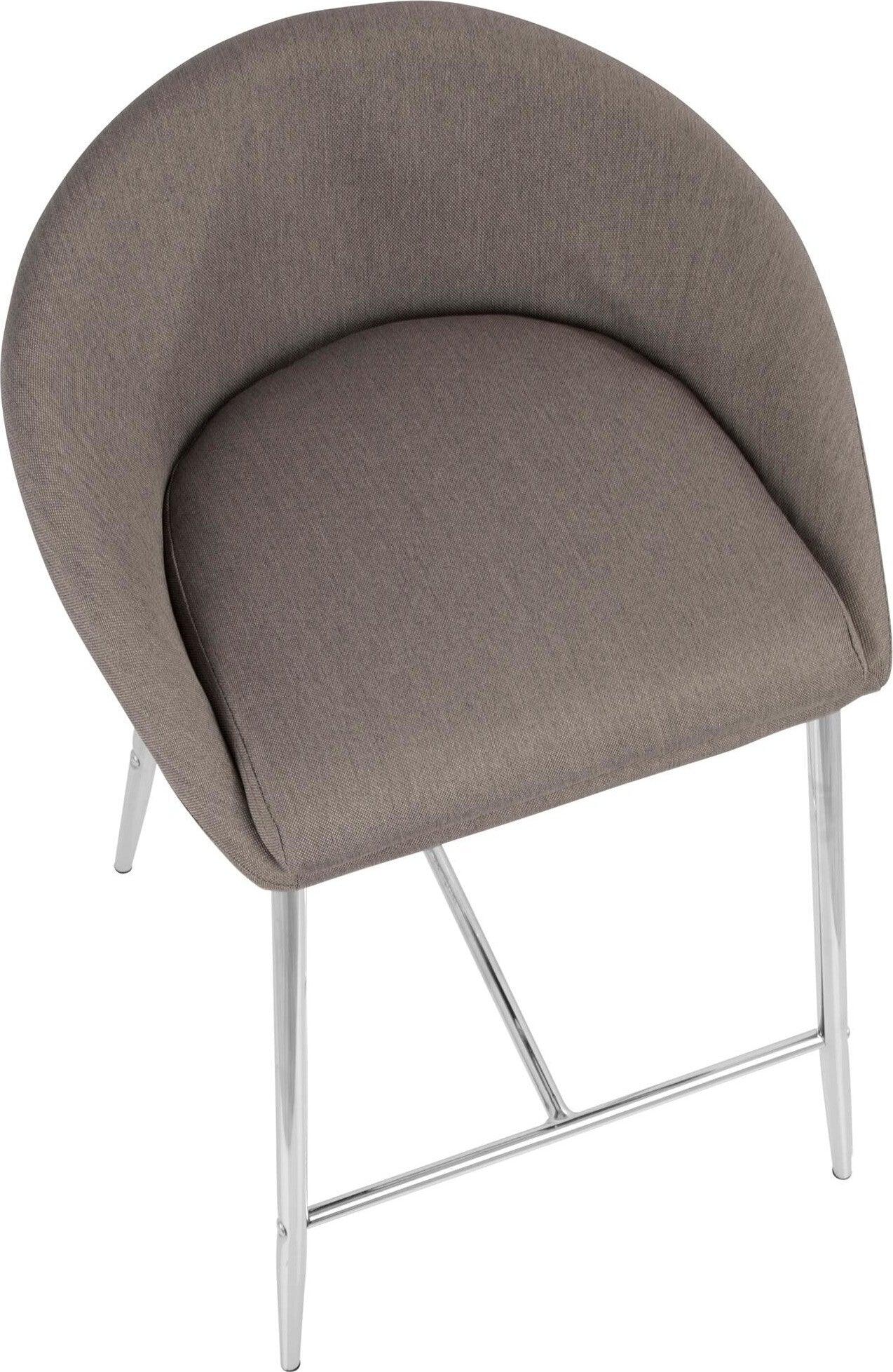 Lumisource Barstools - Matisse Counter Stool Chrome & Gray (Set of 2)