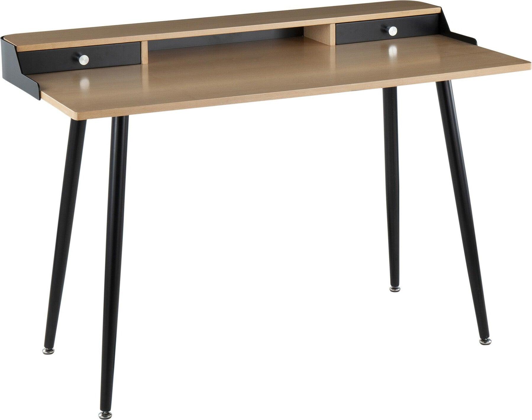 Lumisource Desks - Harvey Desk Black & Natural