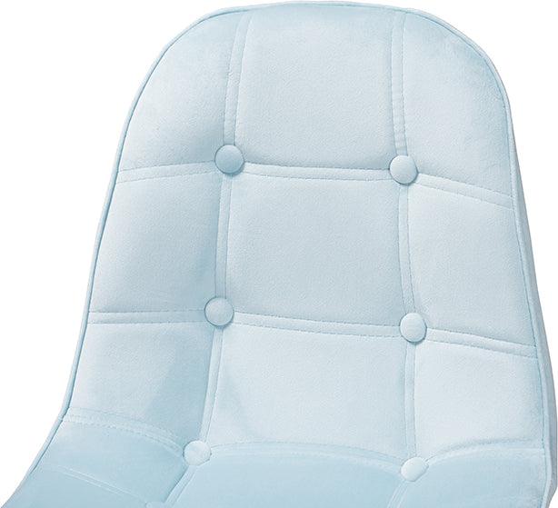 Wholesale Interiors Task Chairs - Kabira Contemporary Glam and Luxe Aqua Velvet Fabric and Gold Metal Swivel Office chair