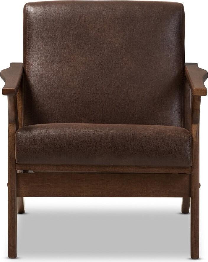 Wholesale Interiors Accent Chairs - Bianca Lounge Chair Walnut & Dark Brown