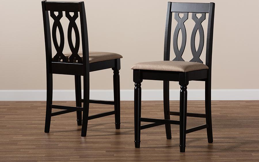 Wholesale Interiors Barstools - Darcie Bar Stool Sand & Espresso (Set of 4)