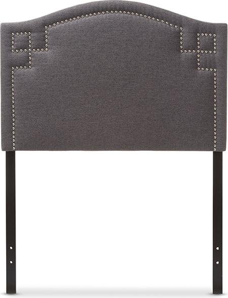 Wholesale Interiors Headboards - Aubrey Modern and Contemporary Dark Grey Fabric Upholstered Twin Size Headboard