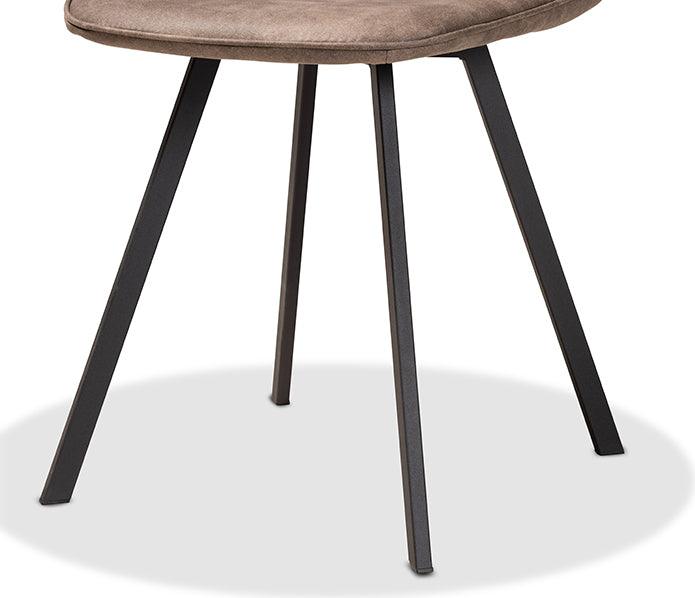 Wholesale Interiors Dining Sets - Filicia Modern Grey Faux Leather Effect Fabric Upholstered and Black Metal 5-Piece Dining Set