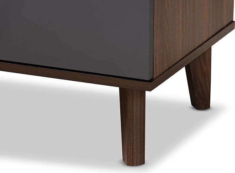 Wholesale Interiors TV & Media Units - Moina Two-Tone Walnut Brown and Grey Finished Wood TV Stand