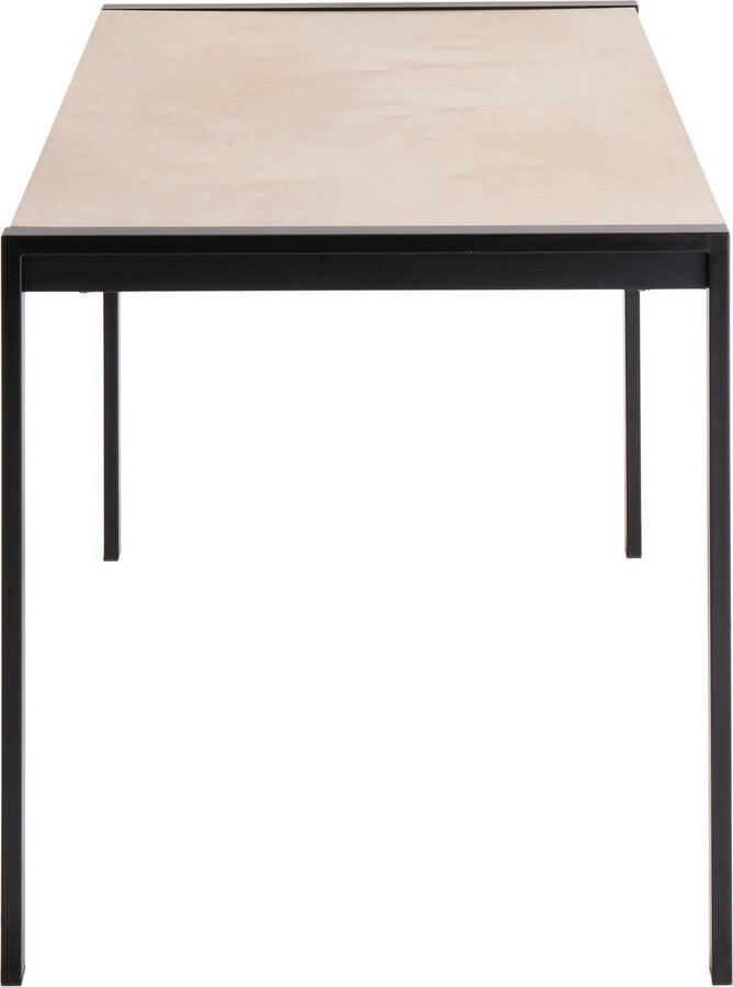 Lumisource Dining Tables - Fuji Contemporary Dining Table in Black Metal with Natural Wood Top