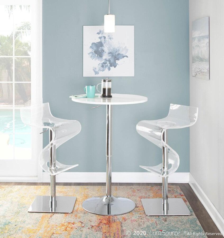 Lumisource Barstools - Viva Contemporary Adjustable Barstool with Swivel in Clear Acrylic