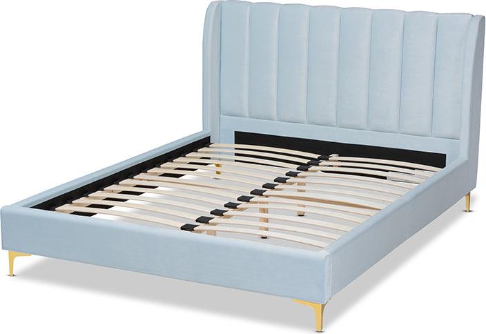 Wholesale Interiors Beds - Saverio Queen Bed Light Blue