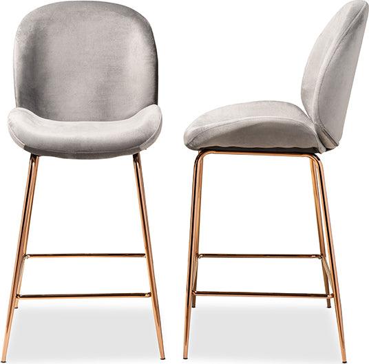 Wholesale Interiors Barstools - Lander Bar Stool Gray & Rose Gold (Set of 2)