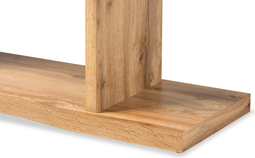 Wholesale Interiors Consoles - Otis Oak Brown Finished Wood 3-Drawer Console Table