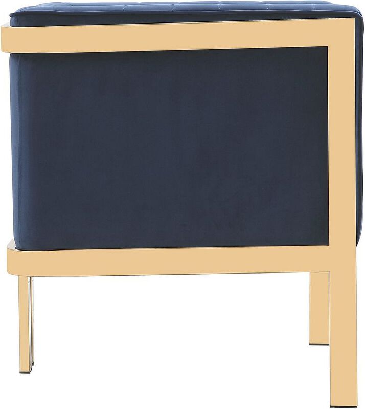 Manhattan Comfort Accent Chairs - Paramount Royal Blue and Polished Brass Velvet Accent Armchair (Set of 2)