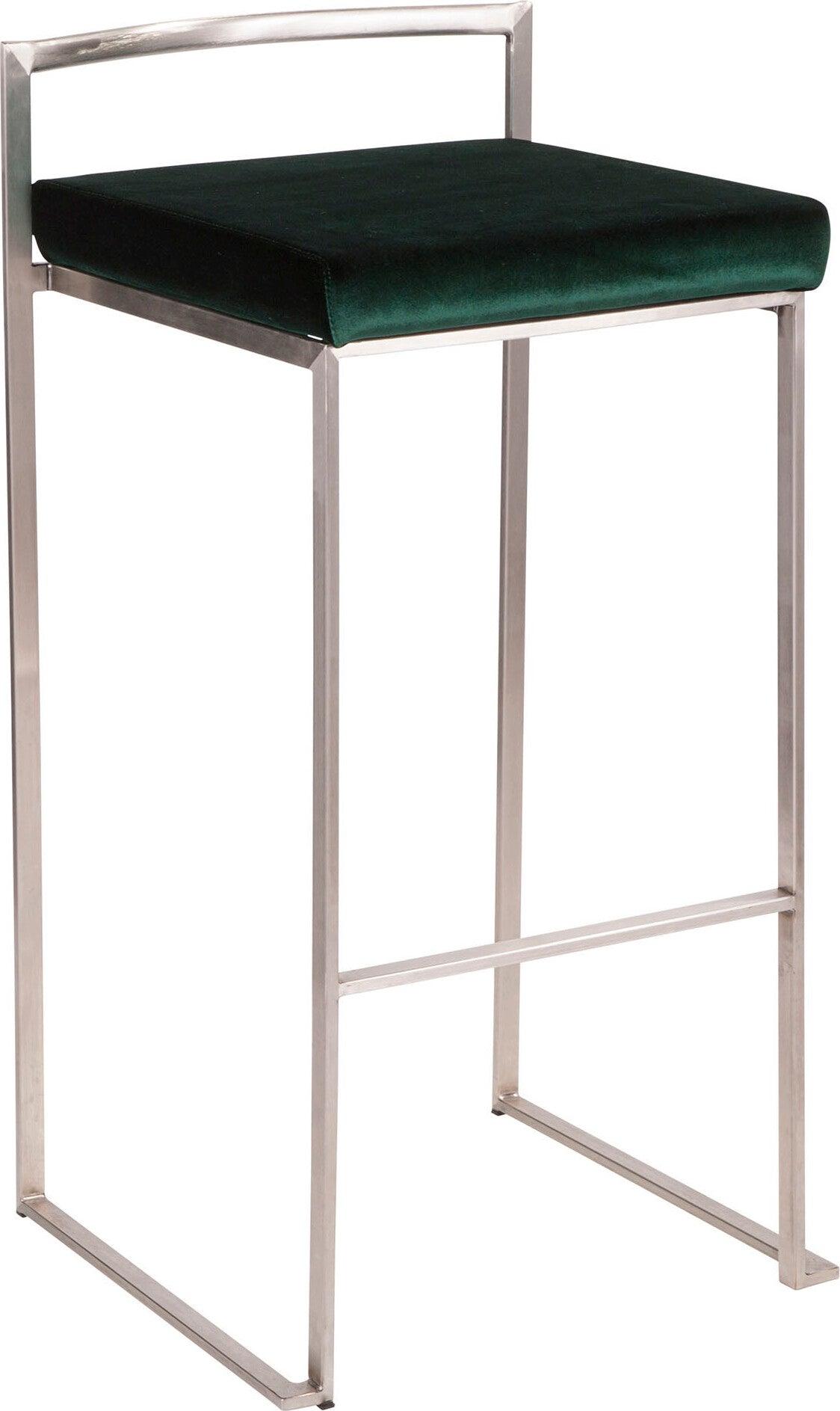 Lumisource Barstools - Fuji Stacker Barstool & Green (Set of 2)