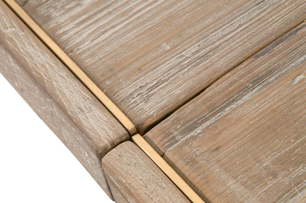 Essentials For Living Dining Tables - Canal Extension Dining Table Smoke Gray Pine & Brushed Gold Stainless Steel