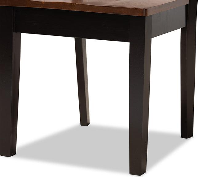 Wholesale Interiors Dining Sets - Luisa Two-Tone Dark Brown and Walnut Brown Finished Wood 7-Piece Dining Set