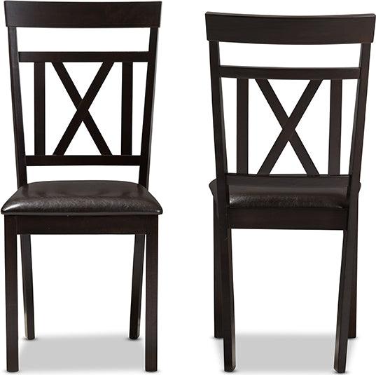 Wholesale Interiors Dining Chairs - Rosie Dark Brown Faux Leather Upholstered Dining Chair (Set of 2)
