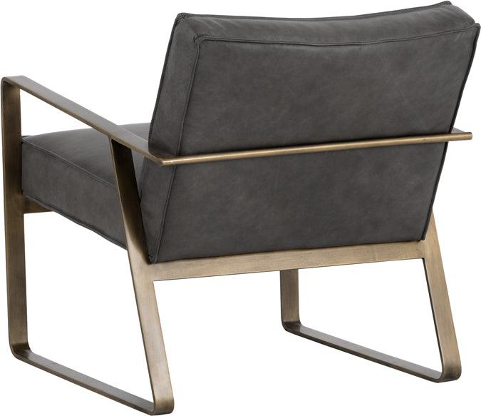 SUNPAN Accent Chairs - Kristoffer Lounge Chair Vintage Steel Gray Leather