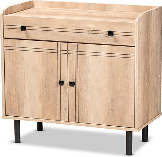 Wholesale Interiors Buffets & Sideboards - Patterson Modern and Contemporary Oak Brown Finished Wood 2-Door Kitchen Storage Cabinet