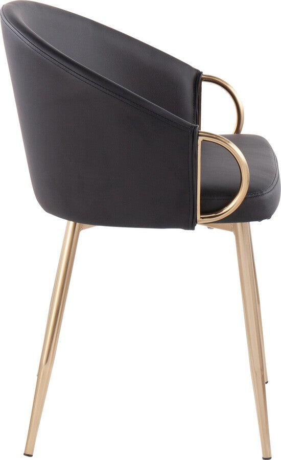 Lumisource Accent Chairs - Claire Contemporary/Glam Chair in Gold Metal and Black Faux Leather