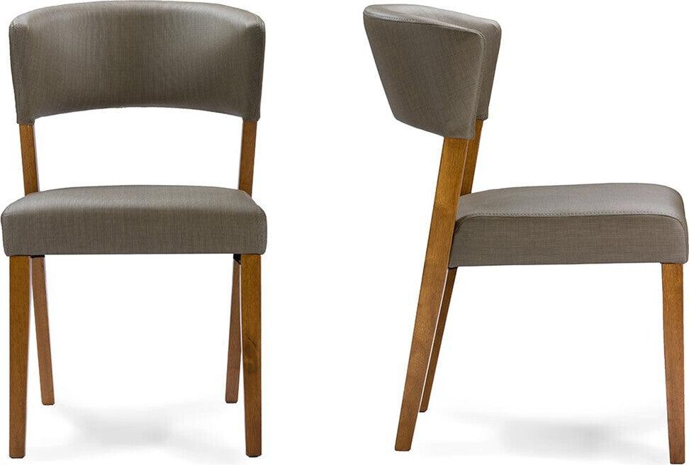 Wholesale Interiors Dining Chairs - Montreal Dining Chair Dark Walnut & Gray (Set of 2)