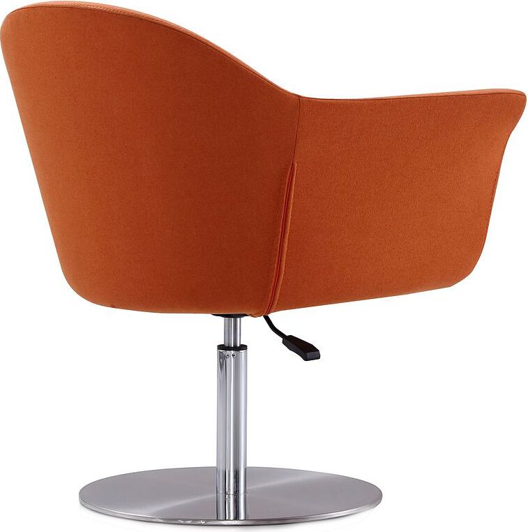 Manhattan Comfort Accent Chairs - Voyager Orange and Brushed Metal Woven Swivel Adjustable Accent Chair