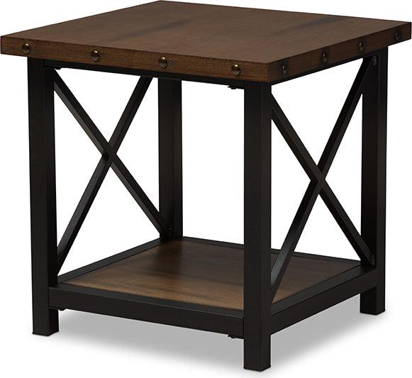 Wholesale Interiors Side & End Tables - Herzen Style Antique Black Metal Occasional End Table