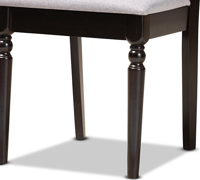 Wholesale Interiors Dining Sets - Eliza Grey Fabric Upholstered and Walnut Brown Finished Wood 5-Piece Dining Set
