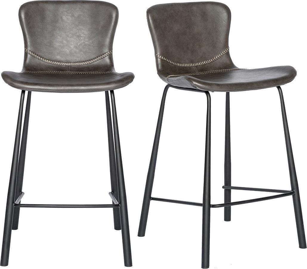 Euro Style Barstools - Melody Counter Stool in Dark Gray - Set of 2
