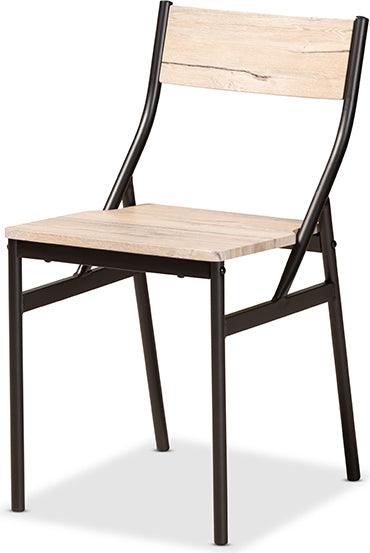 Wholesale Interiors Dining Sets - Carmen Contemporary Oak Brown Wood and Dark Brown Metal 5-Piece Dining Set