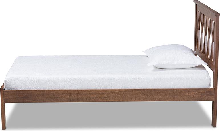 Wholesale Interiors Beds - Malene Twin Size Platform Bed Walnut