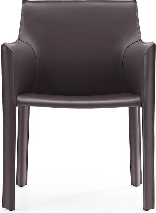 Manhattan Comfort Dining Chairs - Vogue Grey Faux Leather Arm Chair