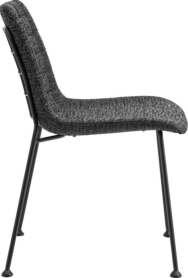Euro Style Dining Chairs - Elma Side Chair in Black Fabric with Matte Black Frame and Legs - Set Of 2