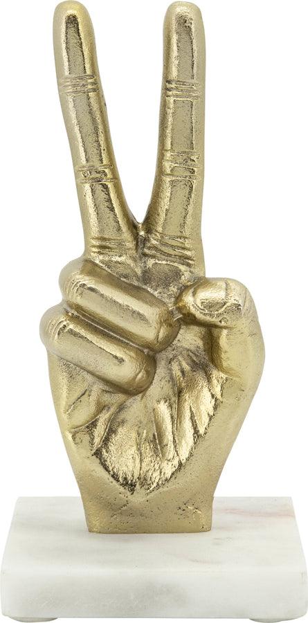 Sagebrook Home Decorative Objects - 9" Metal Peace Sign Gold