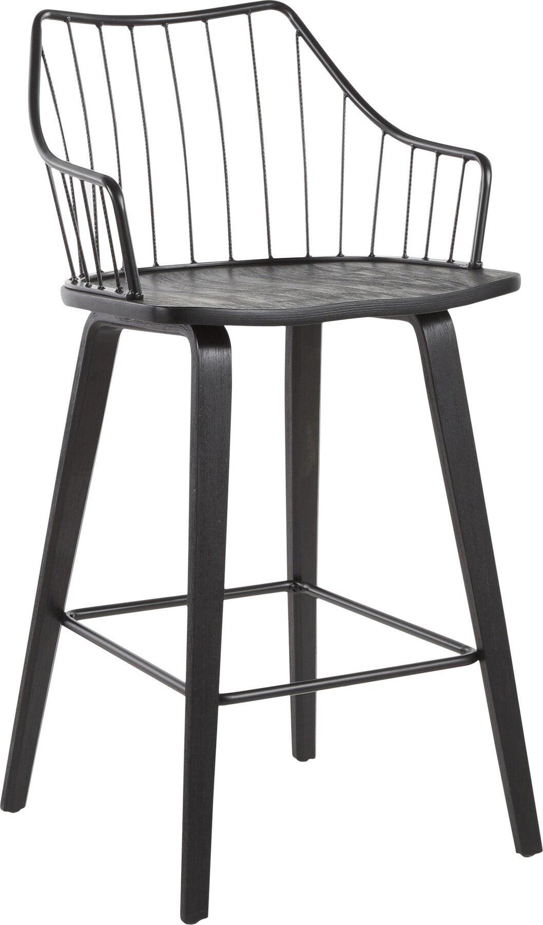 Lumisource Barstools - Winston Counter Stool Black & Black