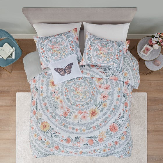 Olliix.com Comforters & Blankets - Boho Comforter Set Blush/Green Twin XL