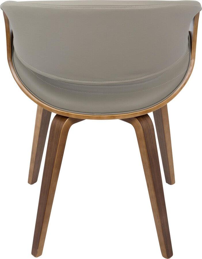 Lumisource Accent Chairs - Symphony Mid-Century Modern Dining/Accent Chair in Walnut Wood and Grey Faux Leather