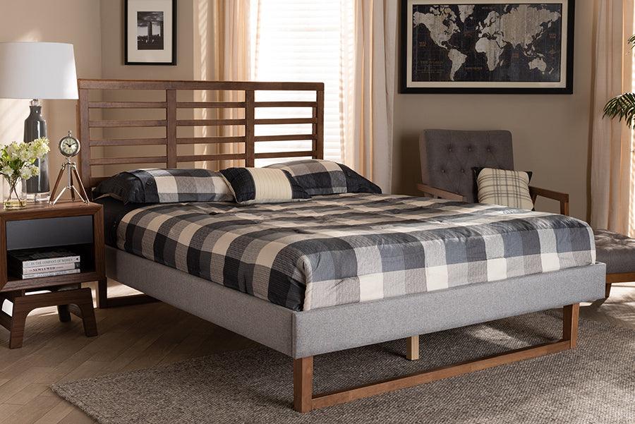 Wholesale Interiors Beds - Luciana King Bed Light Gray & Ash walnut